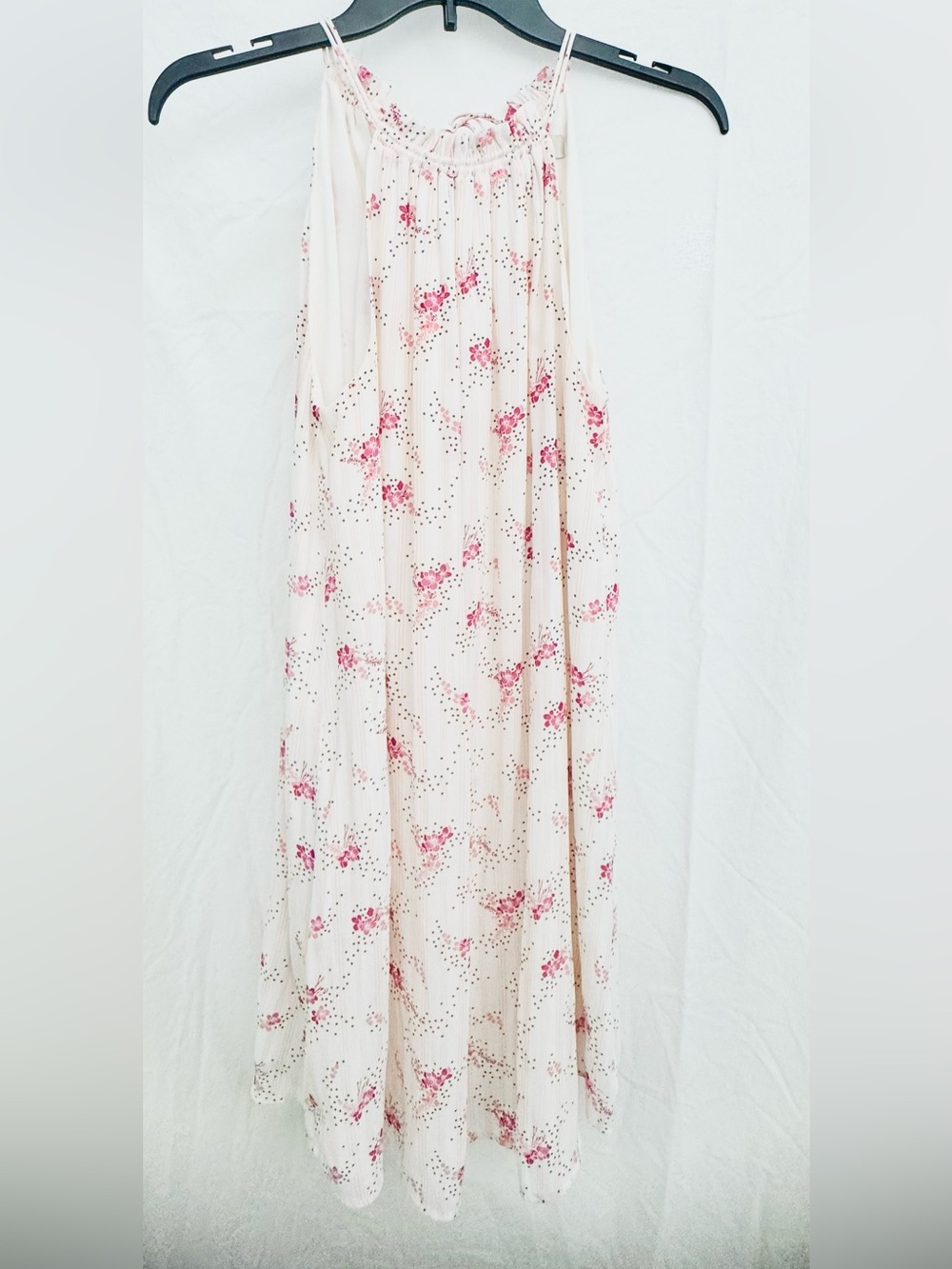 LOFT Floral Halter Mini Dress in White & Pink Size XS Like New - Picture 4 of 6